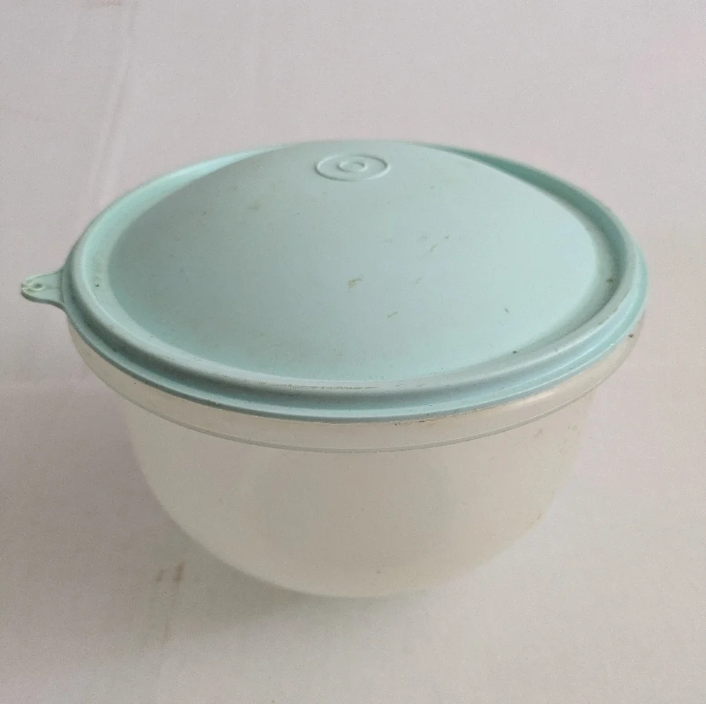 Tupperware Vintage Crisp It Lettuce Keeper Bowl Mint Dome Lid